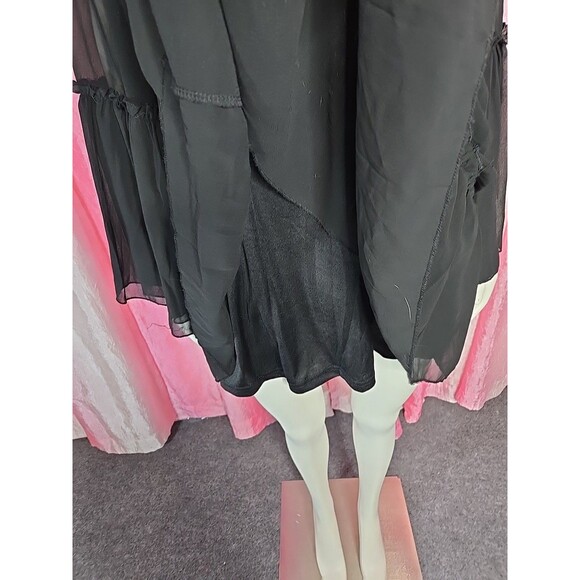 Miss Ord Black Whimsigoth Witchy Chiffon Tiered Lined Dress Size XL - Picture 6 of 14